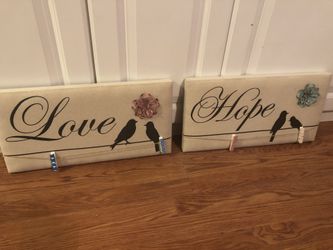 Pair photo hanging pictures 10” x 20”