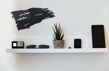 American Flag Metal Wall Art Laser Cut Matte Black
