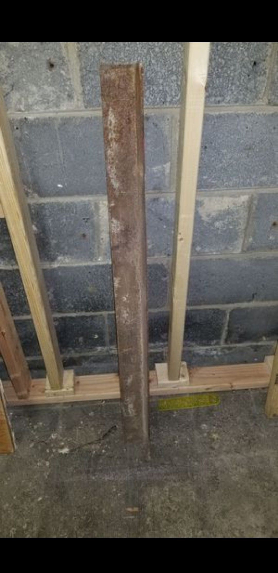 90 degree steel plate 42.5" X 3" X 3".