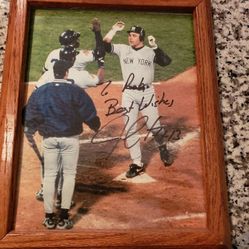 Autographed Jim Leyritz framed picture smoke free pet free home