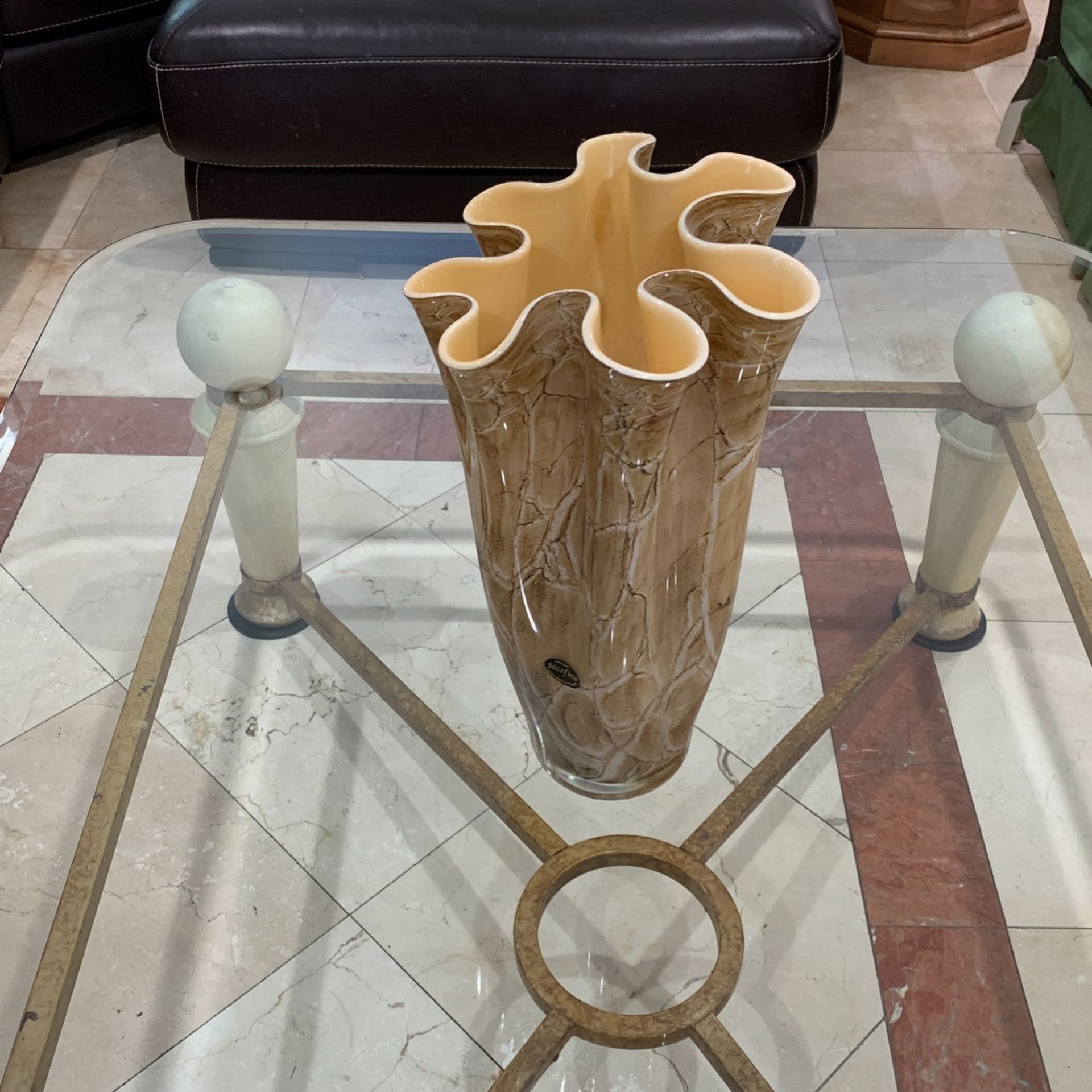 Gorgeous Made In Poland Vase , Never Used Still With Sticker