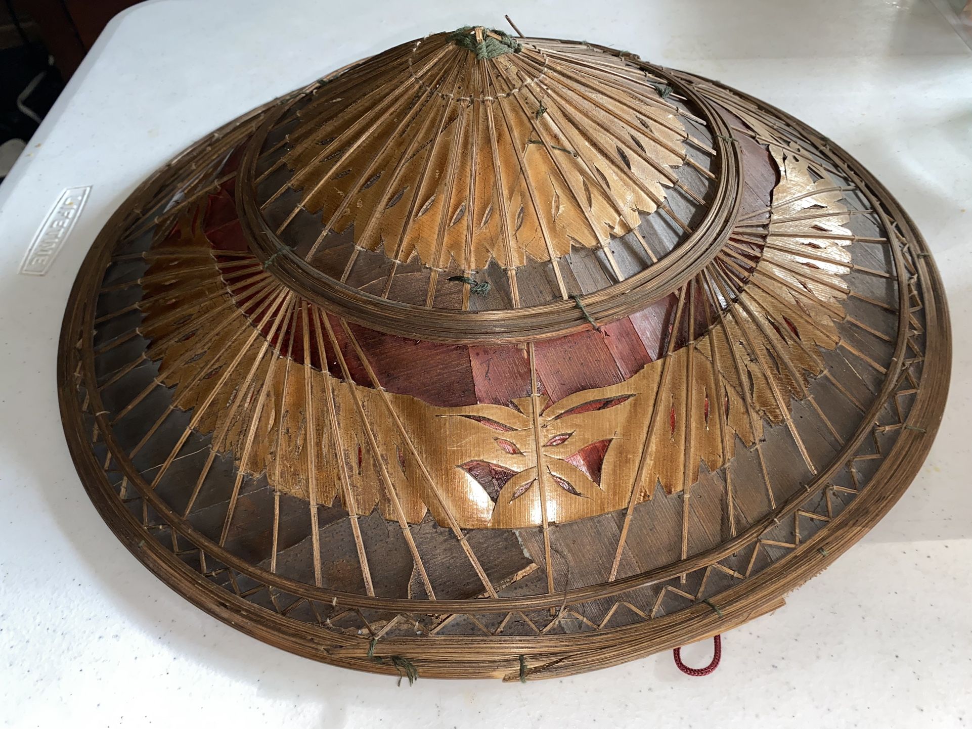 Vtg Vietnamese Asian sun rice Field Farming patty bamboo straw conical Coolie Hat