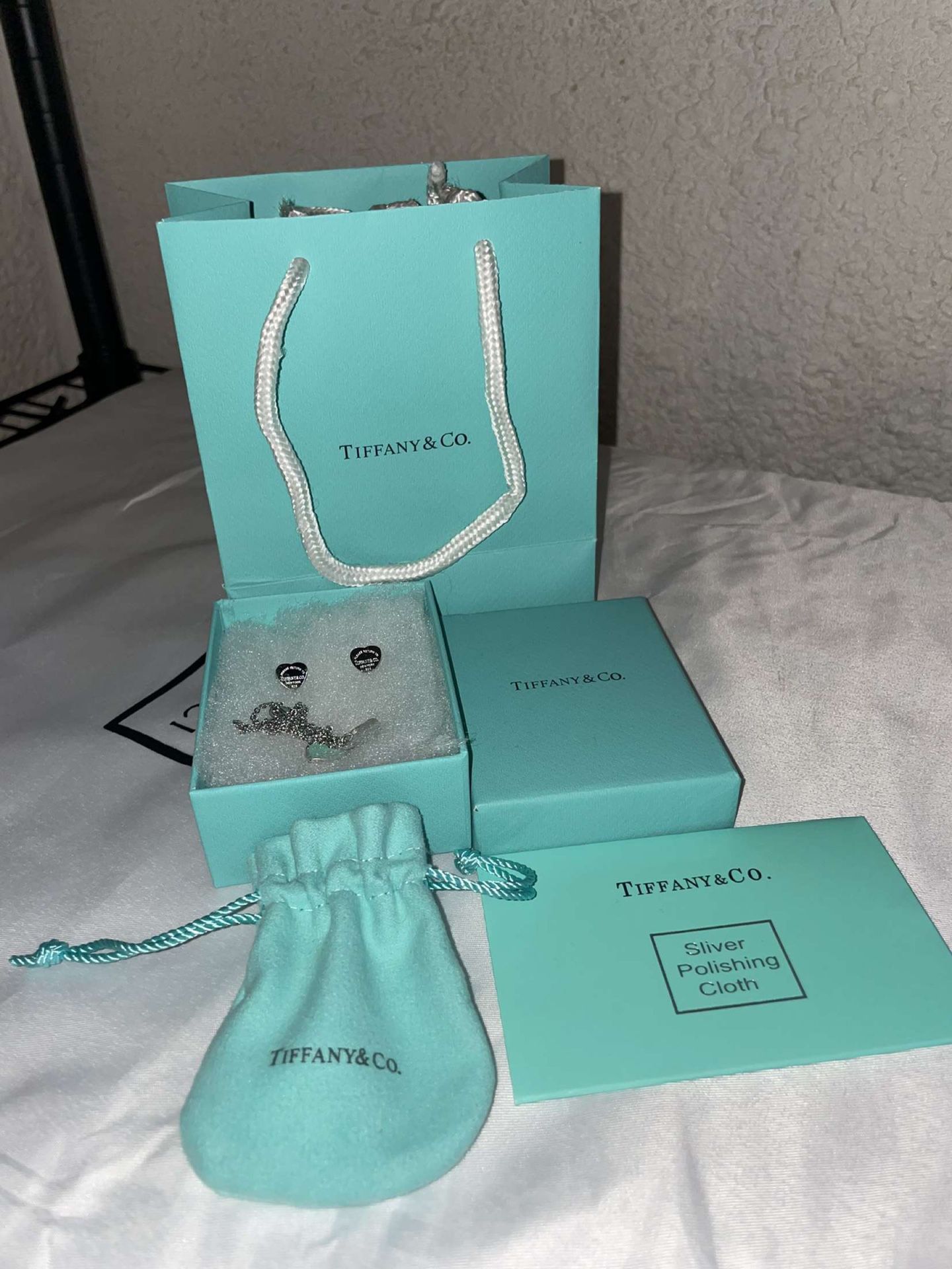 Tiffany Double Heart Necklace Set