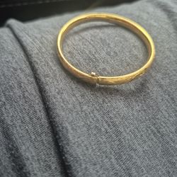 Vintage Kiddy Kraft 12K Yellow Gold Fill Children Baby Infant Bracelet Bangle