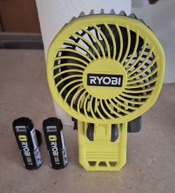Ryobi Cordless Portable mini Fan with 2 Batteries