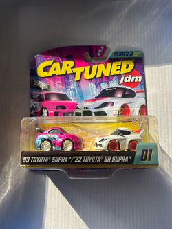 Toy  CarTuned JDM Series 6 Toyota Double Pack ‘93 Supra & ‘22 GR Supra #01 New 2025