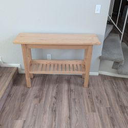 IKEA Bjorkudden Console Table in light brown/tan birch wood. 