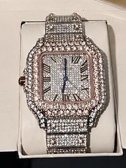Cartier Santos Diamond Encrusted Watch