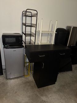 Mini fridge/salon station only everything else gone