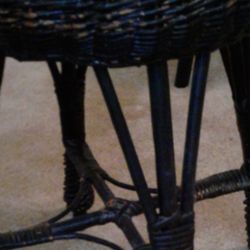 VERY NICE BLACK WICKER STOOL $10.