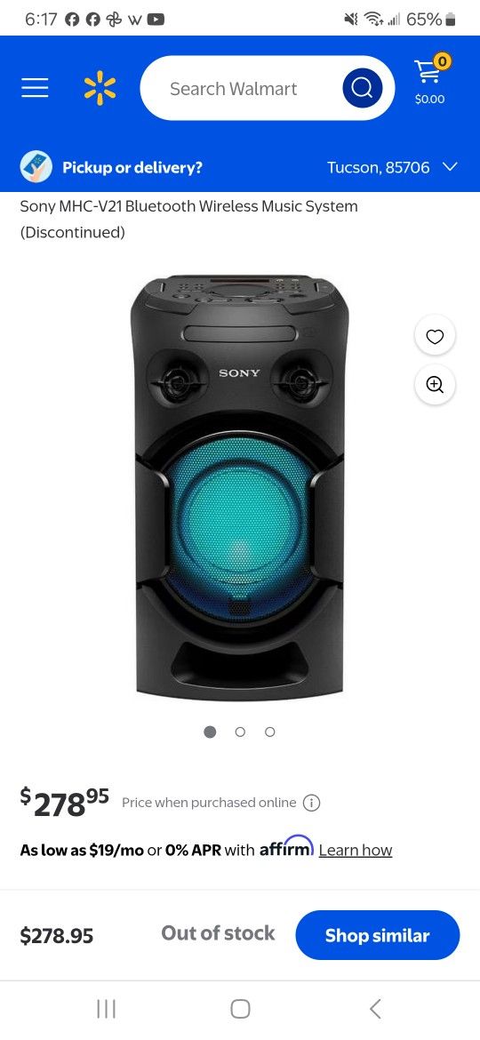 Sony Bluetooth Speaker With Dj& Light $120obo