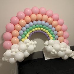 Pastel Rainbow Balloon Arch