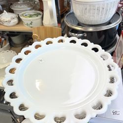 Milk Glass Cake Stand. PLEASE READ DESCRIPTION 