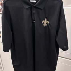 New Orleans Saints Men’s Size Large Polo Style Shirt 