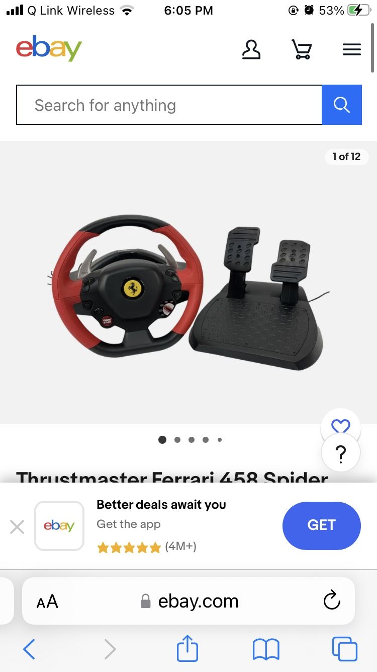 Xbox One Thrustmater Wheel With Pedals 