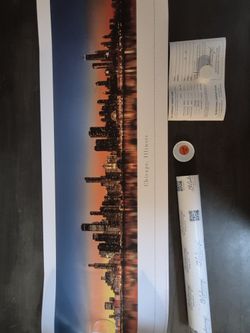 Chicago Skyline Panoramic Art Print – 3ft Wide (Brand New)