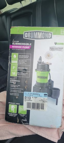 One and a 1/2 horsepower submersible sewage pump