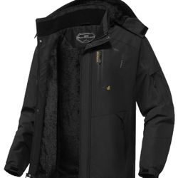 Men's Winter Ski Jacket Warm Waterproof Snow Coat Fleece Lined Snowboard Jacket Size Small