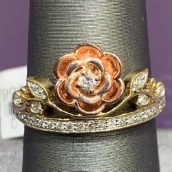 10K Yellow Gold Diamond Tiara Ring 0.20 CTW