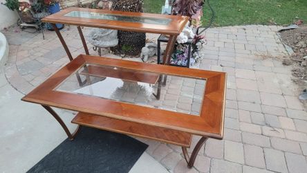 Coffee and Sofa Table - wood/glass