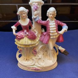 Antique 19th Century Victorian Style Lamp With Courting Couple 