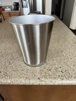 SILVER WASTE BASKET