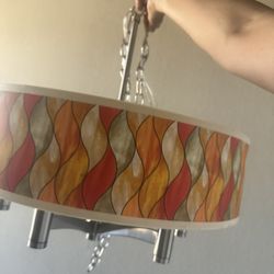 Orange Retro Nickel Brush Plug In Lamp 