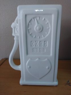 White gas pump piggie bank