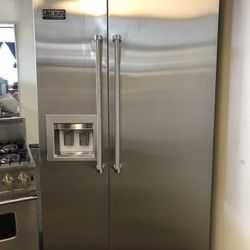 Viking 48”wide Built In Stainless Steel Side By Side Refrigerator 