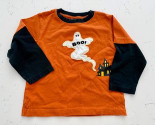 Kids Halloween Ghost Boo Long Sleeve Shirt 2T