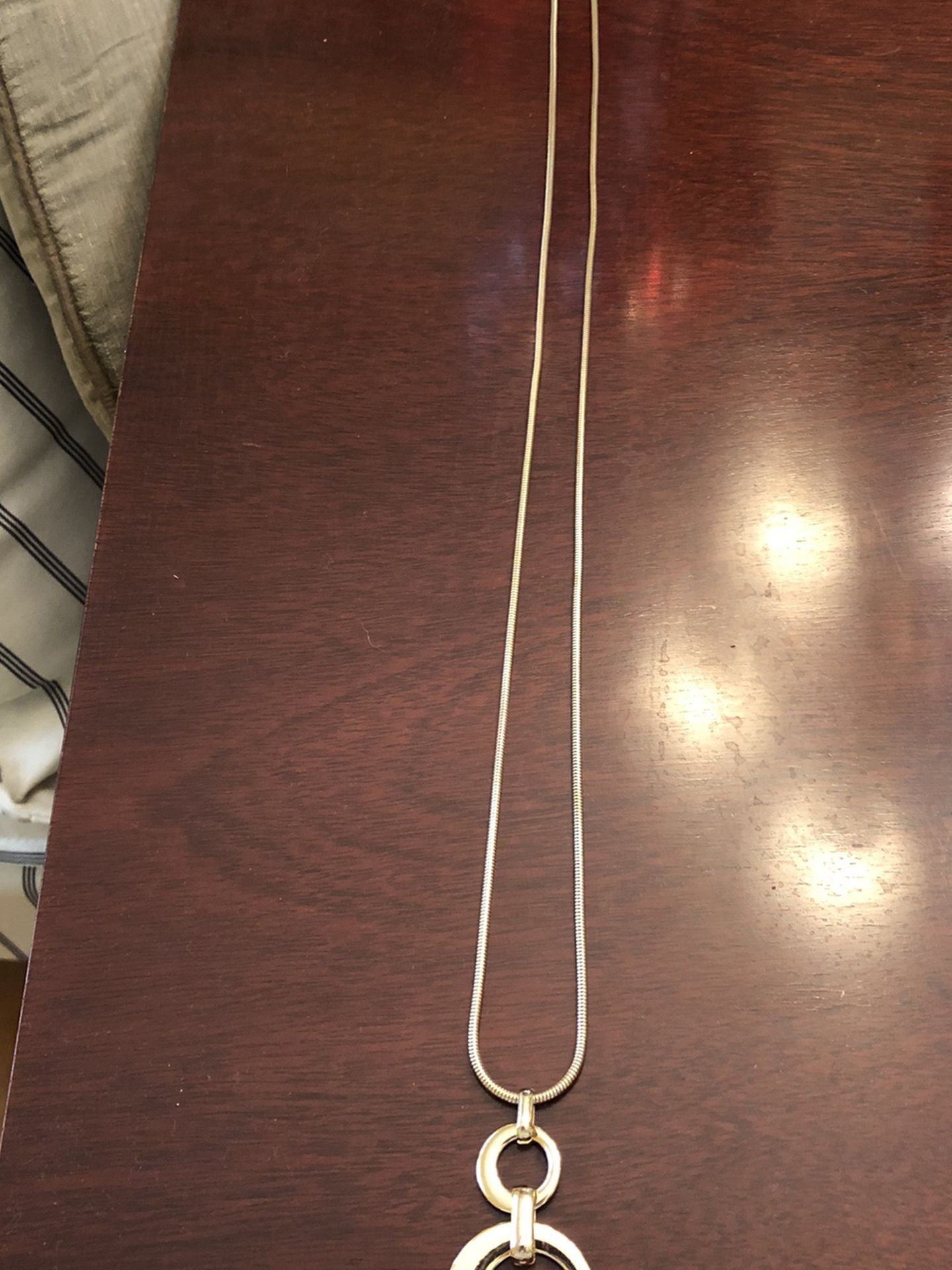 Long Gold-tone Pendant Necklace
