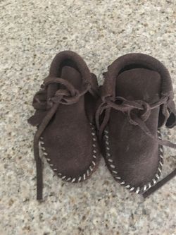 Baby moccasins size 1 suede and leather