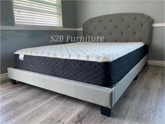 Queen Grey Burlap With Ortho Matres!!