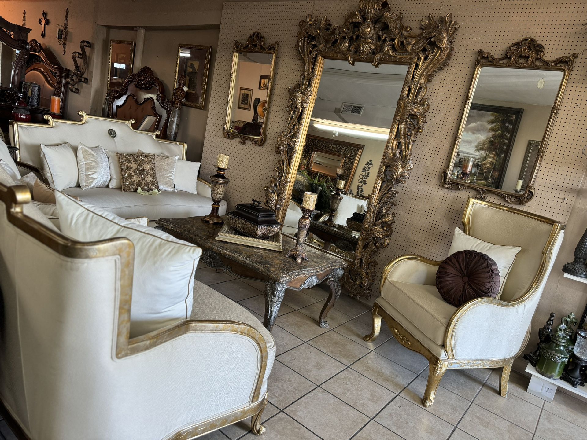 Elegant White Living Room Set 