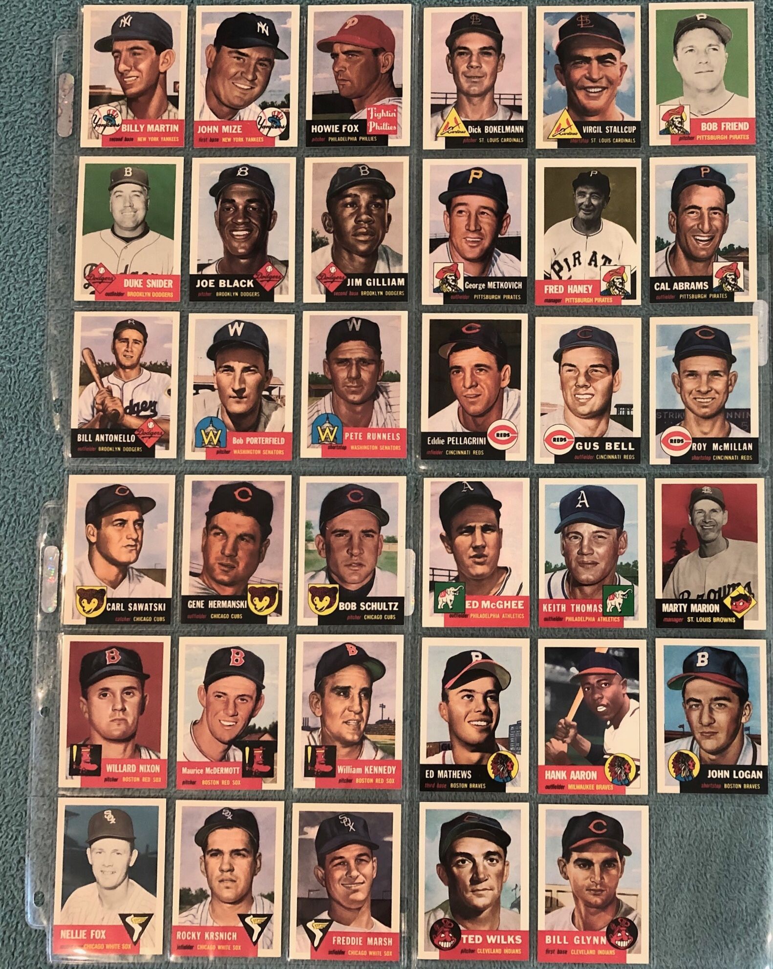 Topps 1991 “Baseball Archives Ultimate 1953” Series Collector Cards — Set of 35 Cards