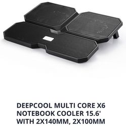 DEEPCOOL MULTI CORE X6 NOTEBOOK COOLER 15.6' WITH 2X140MM, 2X100MM FANS, STEP SWITCH & 2 USB