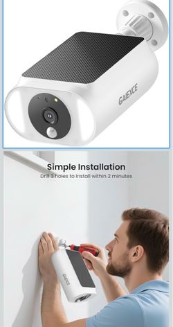 GAIEXCE Solar Powered Outdoor Security Camera