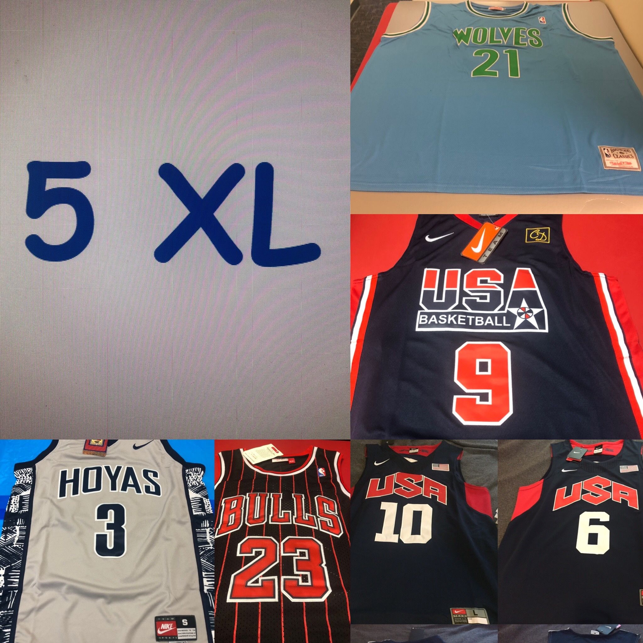 5XL NBA JERSEY BIG BOY JERSEYS - Price Is LOCKED UP FIRM KG MJ LBJ KOBE AI