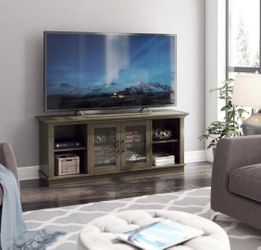 Twin Star Home 60 in. Stromburg Oak TV Stand Fits TVs Up to 65 in.