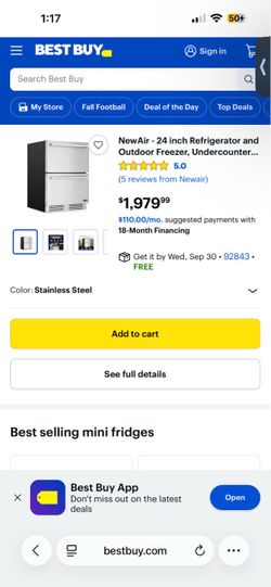 24 in. 1.8 cu. ft. Undercounter Dual Zone Built-In and Standard Refrigerator and Outdoor Freezer in Stainless Steel