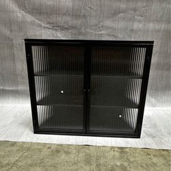 New Wall Mounted Storage Cabinet in black. 27.5” X24”