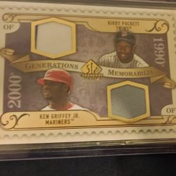 KEN GRIFFEY JR and KIRBY PUCKET game Used Memorbilia