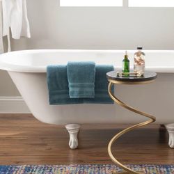 Black Granite/Gold Spiral Drink Table (New In Box )