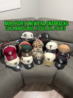 MLB New Era Yankees, Cubs , Giants, Oakland A’s , Braves, Red Sox , Guardians, Phillies , Many More Patch & No Patch 9forty A Frames SnapBack Hats
