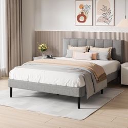 Queen Bed Frame, Upholstered Platform Bed