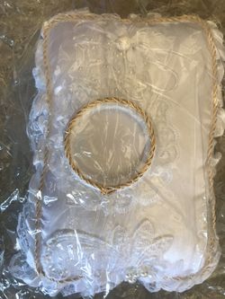 White Ring Bearer Pillow