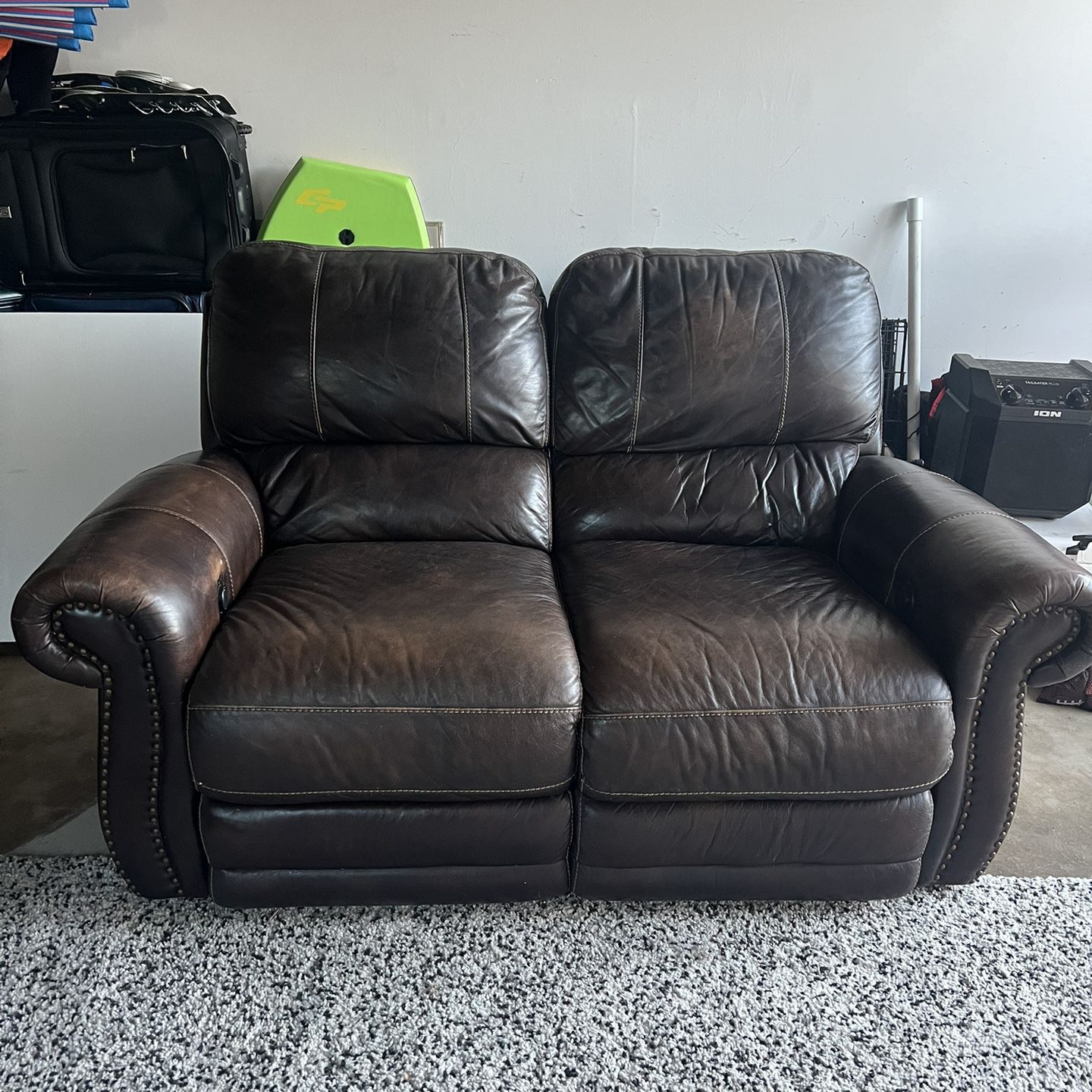 Leather Reclining Couch Love Seat 