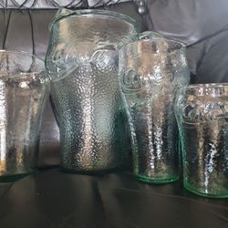 Coke Pitcher And Glasses Set