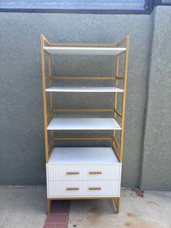White and Gold Bookshelf