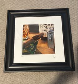 “Cigar & Whiskey” Framed Print